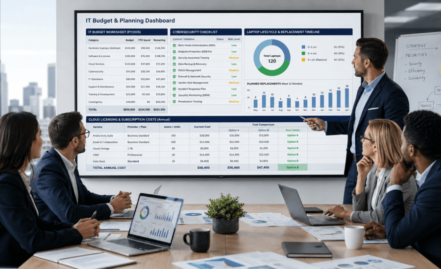 small business IT budget calculator worksheet for 2026 IT planning